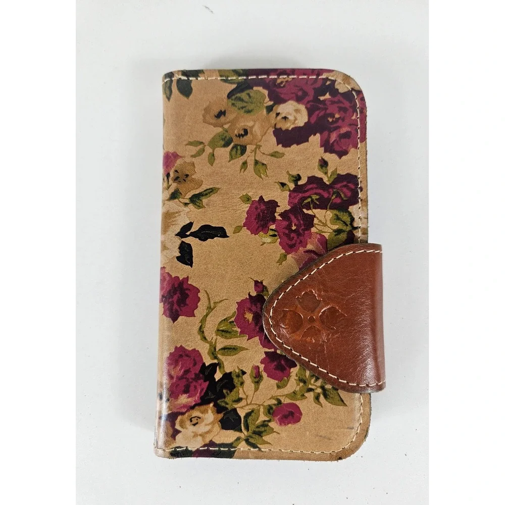 Patricia‎ Nash Floral Leather Wallet Phone Case Tan Rose Print iPhone X or XS